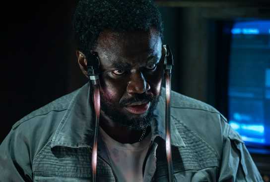Babou Ceesay as Morrow in Alien Earth episode 3